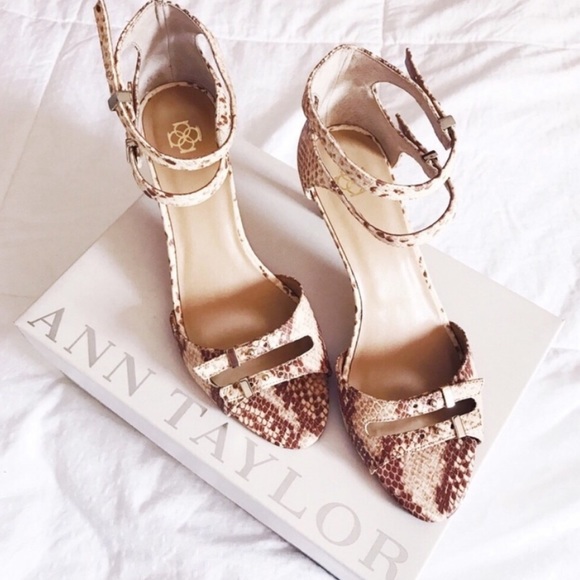 Ann Taylor Shoes - Ann Taylor Sonja python embossed heels
